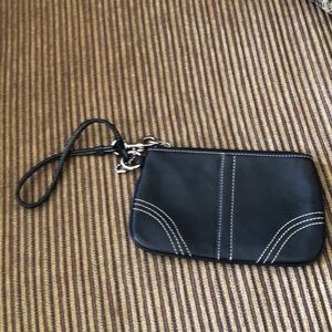 Mini Coach leather wristlet